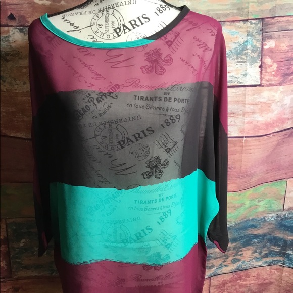 Tops - Women’s Striped Sheer Blouse